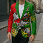 South Sydney Rabbitohs Blazer Golden Wattle Floral Polynesian - Australian Flower - Rugby Mascot