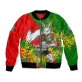South Sydney Rabbitohs Bomber Jacket Golden Wattle Floral Polynesian - Australian Flower - Rugby Mascot
