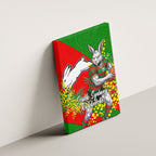 South Sydney Rabbitohs Canvas Wall Art Golden Wattle Floral Polynesian - Australian Flower - Rugby Mascot