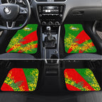 South Sydney Rabbitohs Car Mats Golden Wattle Floral Polynesian - Australian Flower - Rugby Mascot