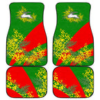 South Sydney Rabbitohs Car Mats Golden Wattle Floral Polynesian - Australian Flower - Rugby Mascot
