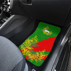 South Sydney Rabbitohs Car Mats Golden Wattle Floral Polynesian - Australian Flower - Rugby Mascot