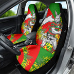 South Sydney Rabbitohs Car Seat Cover Golden Wattle Floral Polynesian - Australian Flower - Rugby Mascot