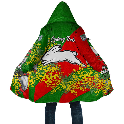 South Sydney Rabbitohs Cloak Golden Wattle Floral Polynesian - Australian Flower - Rugby Mascot