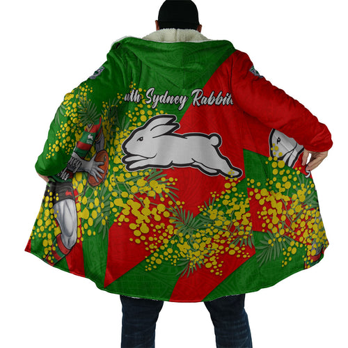 South Sydney Rabbitohs Cloak Golden Wattle Floral Polynesian - Australian Flower - Rugby Mascot