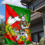 South Sydney Rabbitohs Garden Flag Golden Wattle Floral Polynesian - Australian Flower - Rugby Mascot
