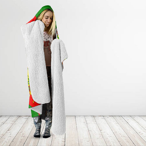 South Sydney Rabbitohs Hooded Blanket Golden Wattle Floral Polynesian - Australian Flower - Rugby Mascot