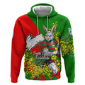 South Sydney Rabbitohs Hoodie Golden Wattle Floral Polynesian - Australian Flower - Rugby Mascot