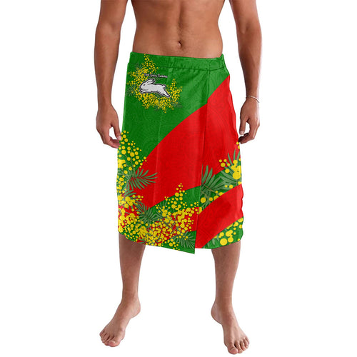 South Sydney Rabbitohs Lavalava Golden Wattle Floral Polynesian - Australian Flower - Rugby Mascot