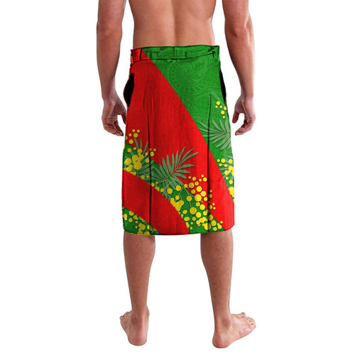 South Sydney Rabbitohs Lavalava Golden Wattle Floral Polynesian - Australian Flower - Rugby Mascot