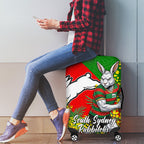 South Sydney Rabbitohs Luggage Cover Golden Wattle Floral Polynesian - Australian Flower - Rugby Mascot