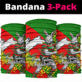 South Sydney Rabbitohs Neck Gaiter Golden Wattle Floral Polynesian - Australian Flower - Rugby Mascot
