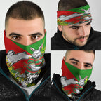South Sydney Rabbitohs Neck Gaiter Golden Wattle Floral Polynesian - Australian Flower - Rugby Mascot
