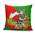 South Sydney Rabbitohs Pillow Cover Golden Wattle Floral Polynesian - Australian Flower - Rugby Mascot