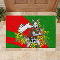 South Sydney Rabbitohs Rubber Doormat Golden Wattle Floral Polynesian - Australian Flower - Rugby Mascot