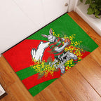 South Sydney Rabbitohs Rubber Doormat Golden Wattle Floral Polynesian - Australian Flower - Rugby Mascot