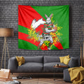South Sydney Rabbitohs Tapestry Golden Wattle Floral Polynesian - Australian Flower - Rugby Mascot