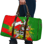 South Sydney Rabbitohs Travel Bag Golden Wattle Floral Polynesian - Australian Flower - Rugby Mascot