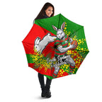 South Sydney Rabbitohs Umbrella Golden Wattle Floral Polynesian - Australian Flower - Rugby Mascot