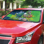 Canberra Raiders Auto Sun Shade Golden Wattle Floral Polynesian - Australian Flower - Rugby Mascot