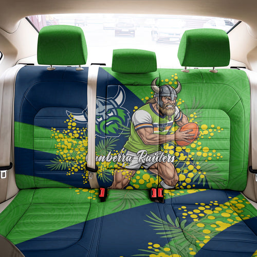 Canberra Raiders Back Car Seat Cover Golden Wattle Floral Polynesian - Australian Flower - Rugby Mascot