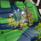 Canberra Raiders Back Car Seat Cover Golden Wattle Floral Polynesian - Australian Flower - Rugby Mascot