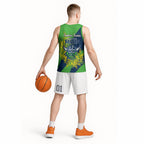 Canberra Raiders Basketball Jersey Golden Wattle Floral Polynesian - Australian Flower - Rugby Mascot