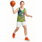 Canberra Raiders Basketball Jersey Golden Wattle Floral Polynesian - Australian Flower - Rugby Mascot