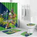 Canberra Raiders Bathroom Set Golden Wattle Floral Polynesian - Australian Flower - Rugby Mascot