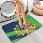 Canberra Raiders Bathroom Set Golden Wattle Floral Polynesian - Australian Flower - Rugby Mascot