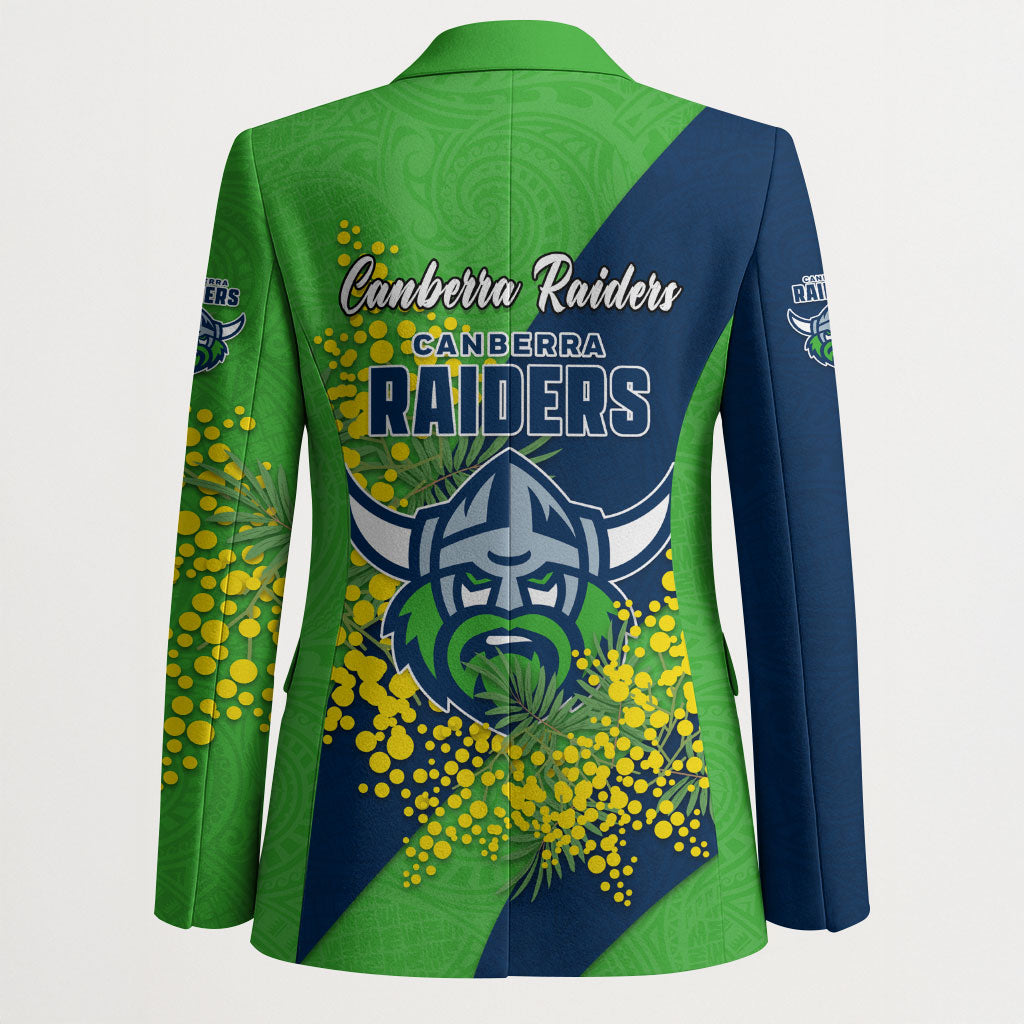 Canberra Raiders Blazer Golden Wattle Floral Polynesian - Australian Flower - Rugby Mascot
