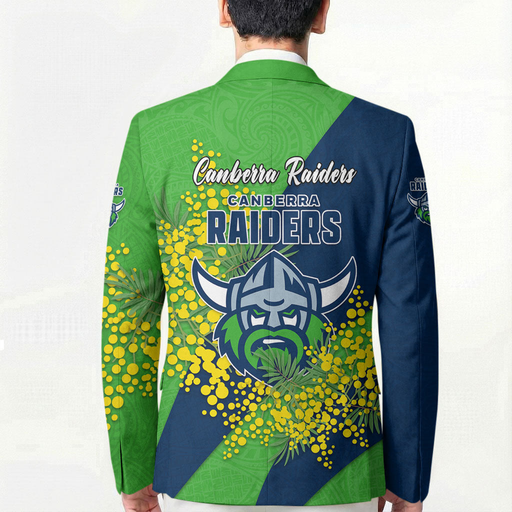 Canberra Raiders Blazer Golden Wattle Floral Polynesian - Australian Flower - Rugby Mascot