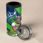 Canberra Raiders 4 in 1 Can Cooler Tumbler Golden Wattle Floral Polynesian - Australian Flower - Rugby Mascot