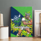 Canberra Raiders Canvas Wall Art Golden Wattle Floral Polynesian - Australian Flower - Rugby Mascot