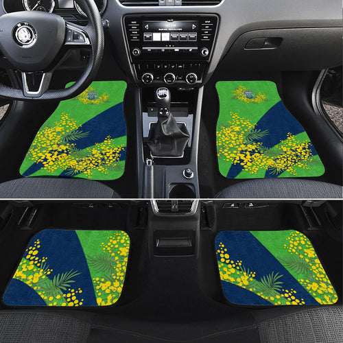 Canberra Raiders Car Mats Golden Wattle Floral Polynesian - Australian Flower - Rugby Mascot