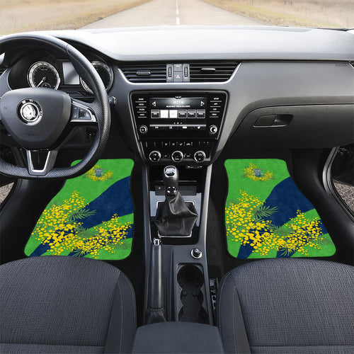 Canberra Raiders Car Mats Golden Wattle Floral Polynesian - Australian Flower - Rugby Mascot