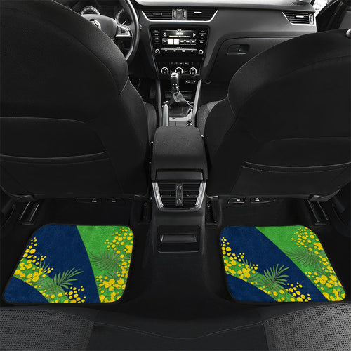 Canberra Raiders Car Mats Golden Wattle Floral Polynesian - Australian Flower - Rugby Mascot