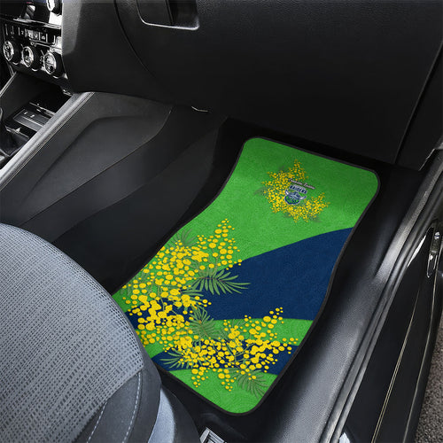 Canberra Raiders Car Mats Golden Wattle Floral Polynesian - Australian Flower - Rugby Mascot