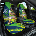 Canberra Raiders Car Seat Cover Golden Wattle Floral Polynesian - Australian Flower - Rugby Mascot