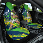 Canberra Raiders Car Seat Cover Golden Wattle Floral Polynesian - Australian Flower - Rugby Mascot