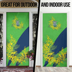 Canberra Raiders Door Cover Golden Wattle Floral Polynesian - Australian Flower - Rugby Mascot