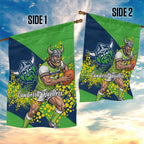 Canberra Raiders Garden Flag Golden Wattle Floral Polynesian - Australian Flower - Rugby Mascot