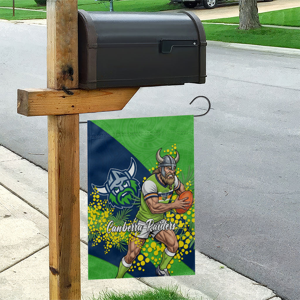 Canberra Raiders Garden Flag Golden Wattle Floral Polynesian - Australian Flower - Rugby Mascot