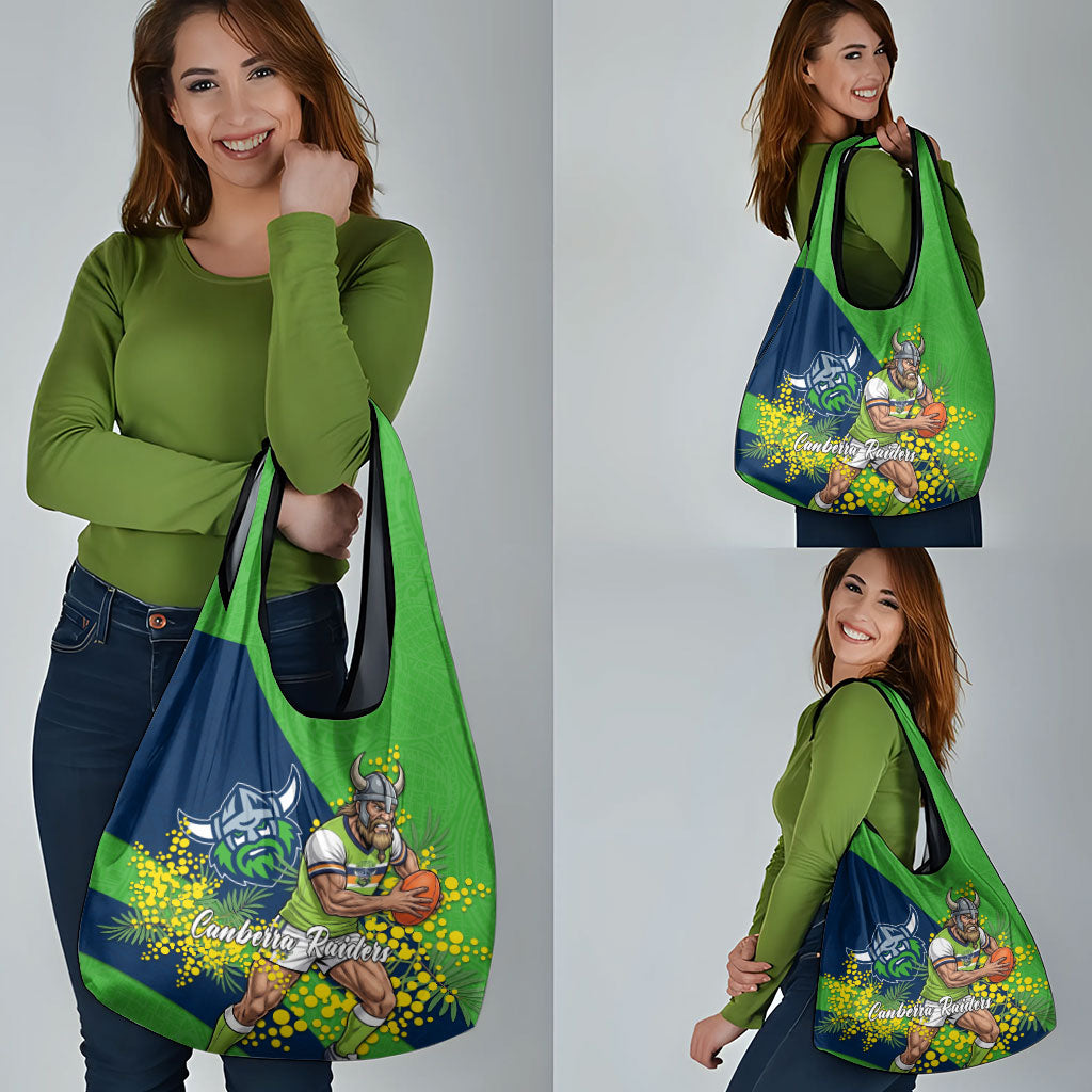 Canberra Raiders Grocery Bag Golden Wattle Floral Polynesian - Australian Flower - Rugby Mascot