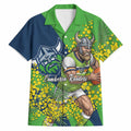 Canberra Raiders Hawaiian Shirt Golden Wattle Floral Polynesian - Australian Flower - Rugby Mascot