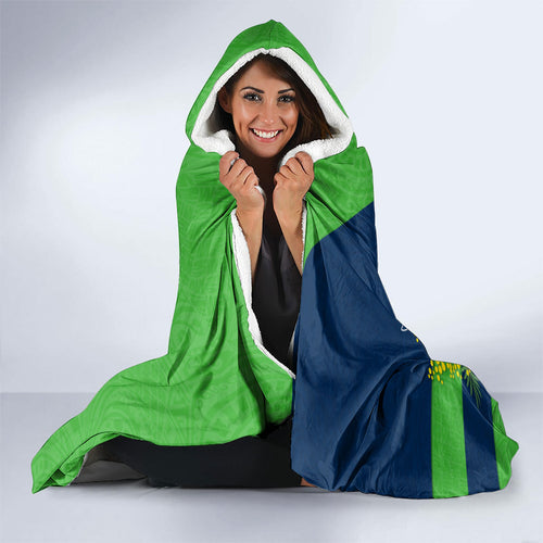 Canberra Raiders Hooded Blanket Golden Wattle Floral Polynesian - Australian Flower - Rugby Mascot