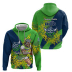Canberra Raiders Hoodie Golden Wattle Floral Polynesian - Australian Flower - Rugby Mascot