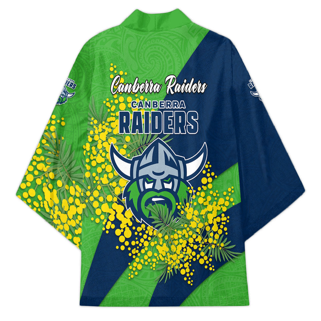 Canberra Raiders Kimono Golden Wattle Floral Polynesian - Australian Flower - Rugby Mascot