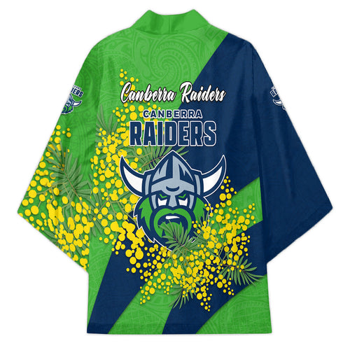 Canberra Raiders Kimono Golden Wattle Floral Polynesian - Australian Flower - Rugby Mascot