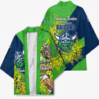 Canberra Raiders Kimono Golden Wattle Floral Polynesian - Australian Flower - Rugby Mascot